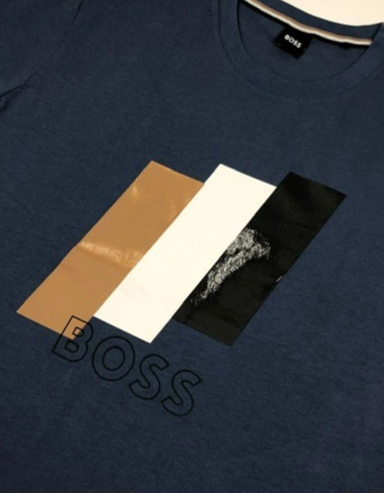 Distressed Tiburt Petrol Blue T-Shirt