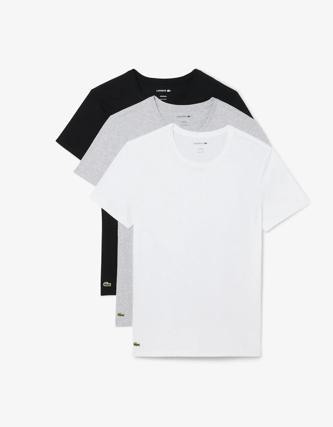 Mens 3-Pack Plain Mens T-Shirts - White/Silver Chine-Black BXY, 9 of 8