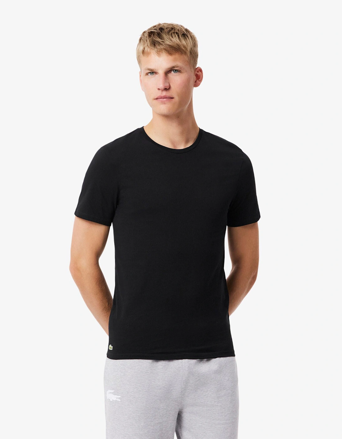 Mens 3-Pack Plain Mens T-Shirts - White/Silver Chine-Black BXY