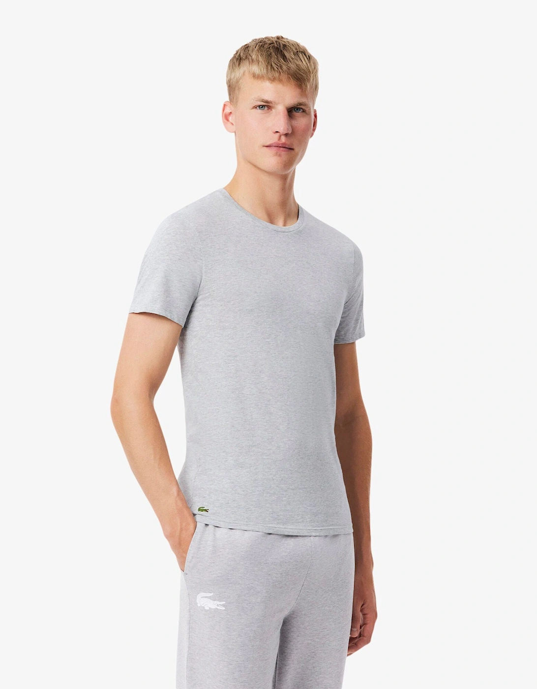 Mens 3-Pack Plain Mens T-Shirts - White/Silver Chine-Black BXY