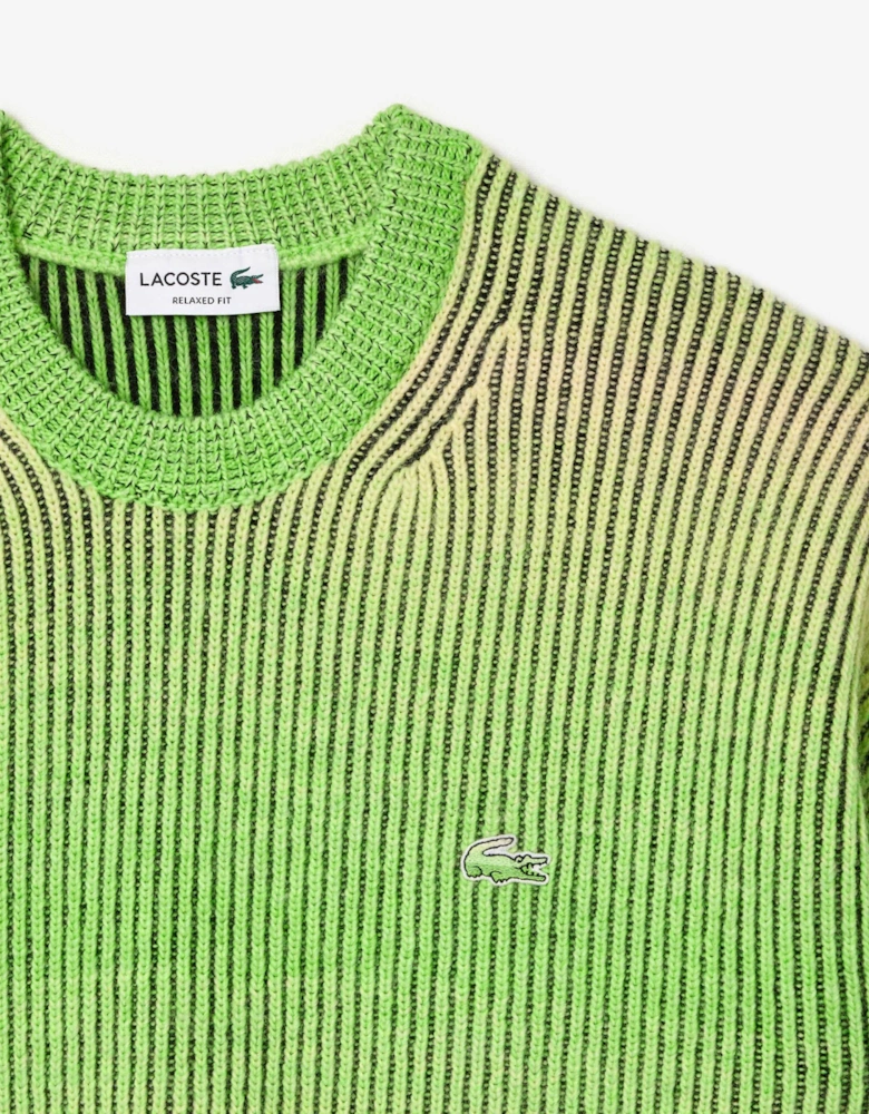 Relaxed Fit Ombre Crew Neck Sweater