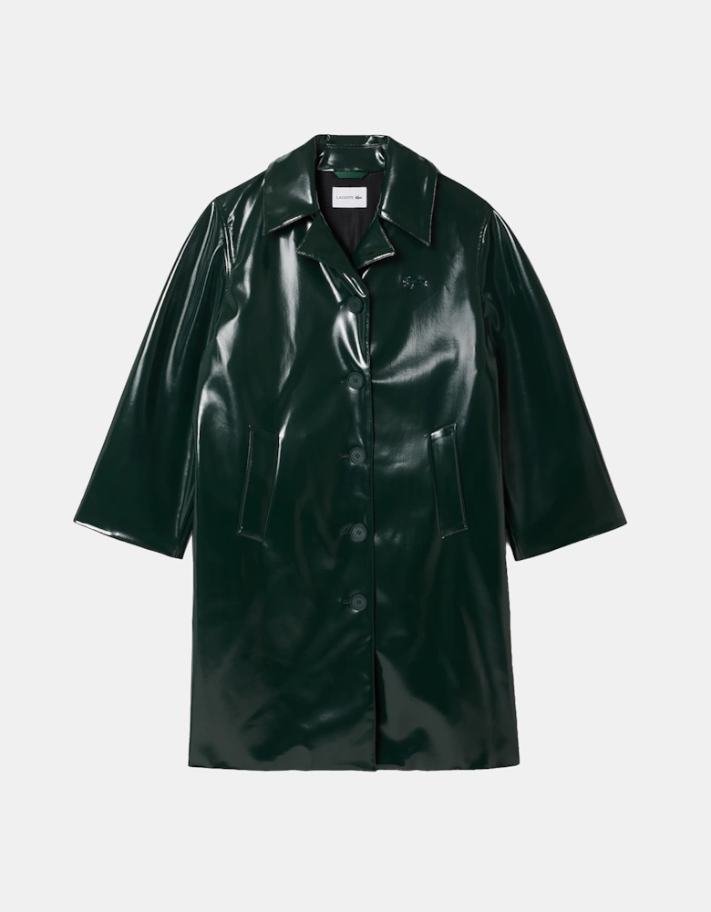 Tailored Collar Vinyl Trench Coat