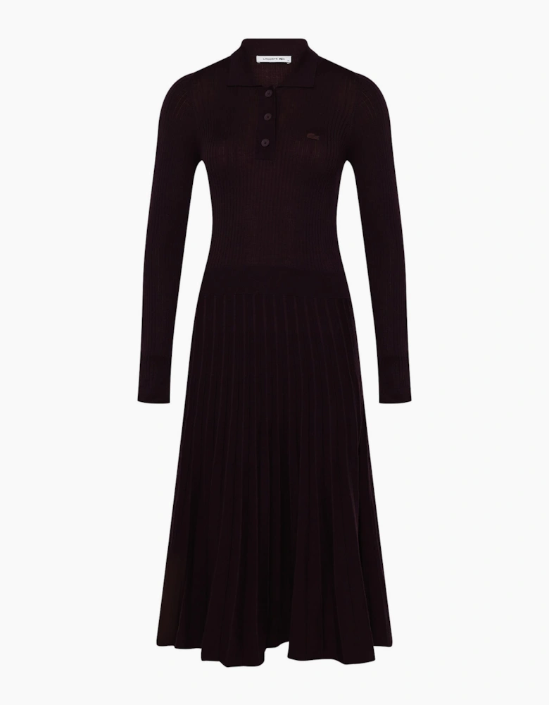 Long Sleeve Wool Polo Dress