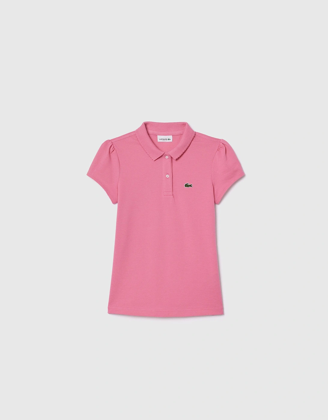 Juniors Scalloped Collar Mini Polo Shirt