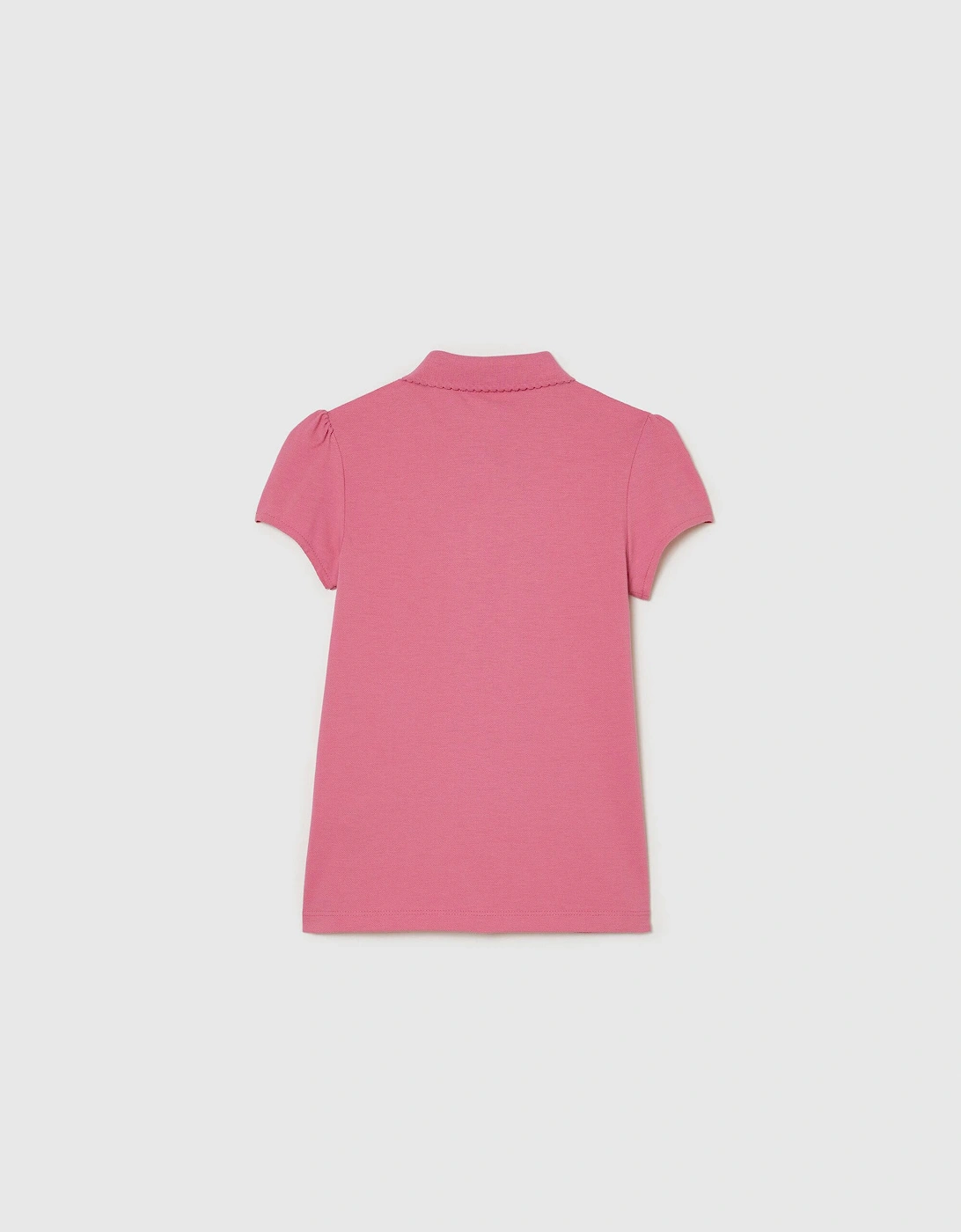 Juniors Scalloped Collar Mini Polo Shirt