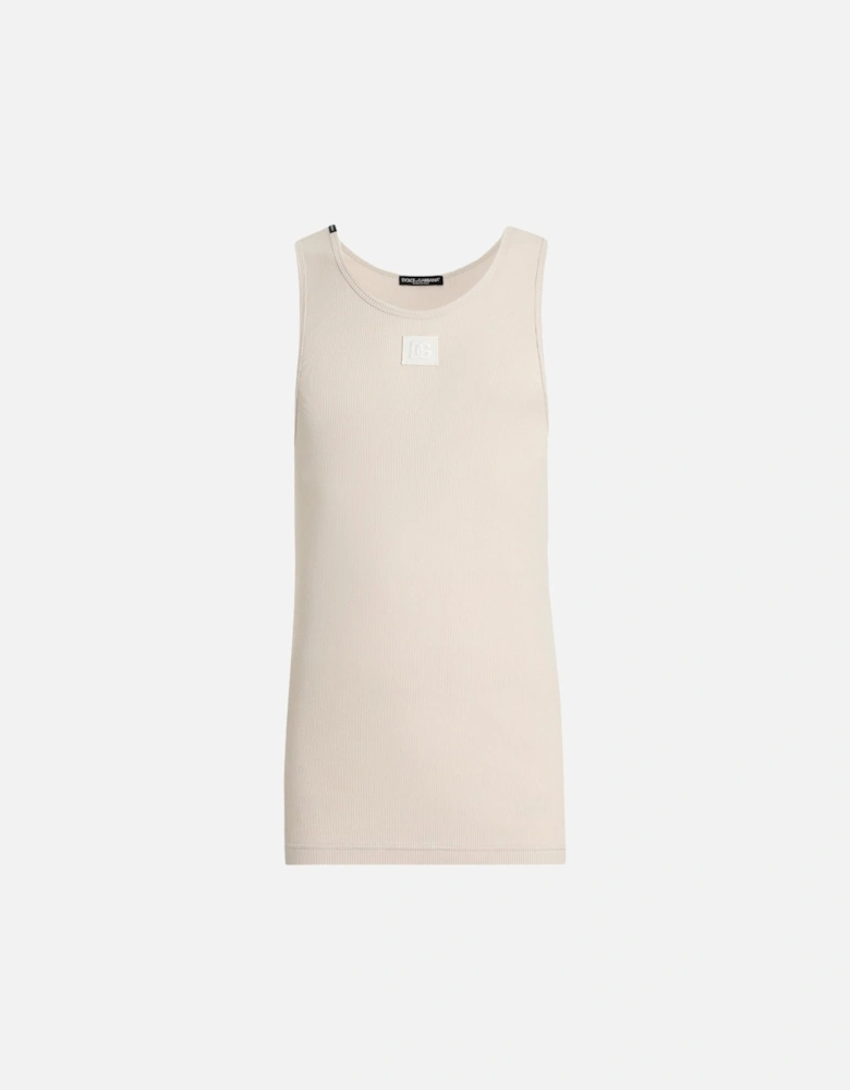 Plaque Tank Top Beige