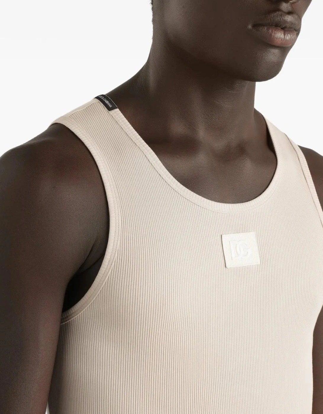 Plaque Tank Top Beige