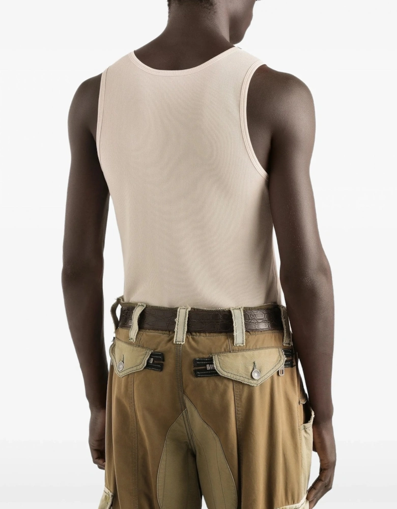 Plaque Tank Top Beige