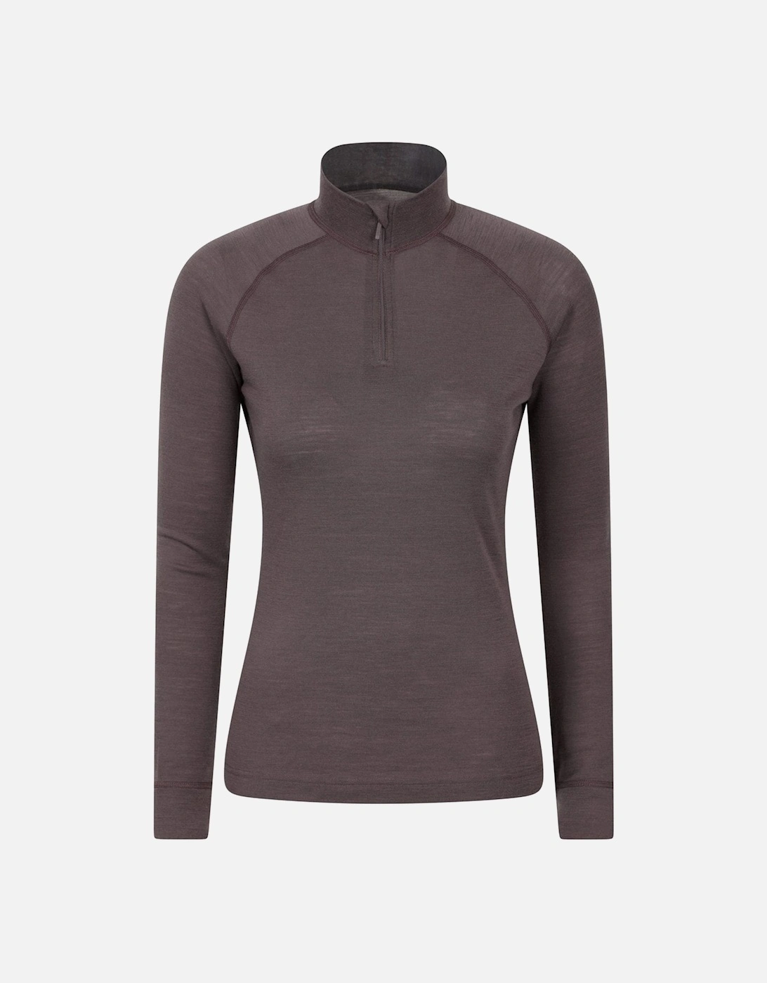 Womens/Ladies Merino Wool Zip Neck Thermal Top, 6 of 5
