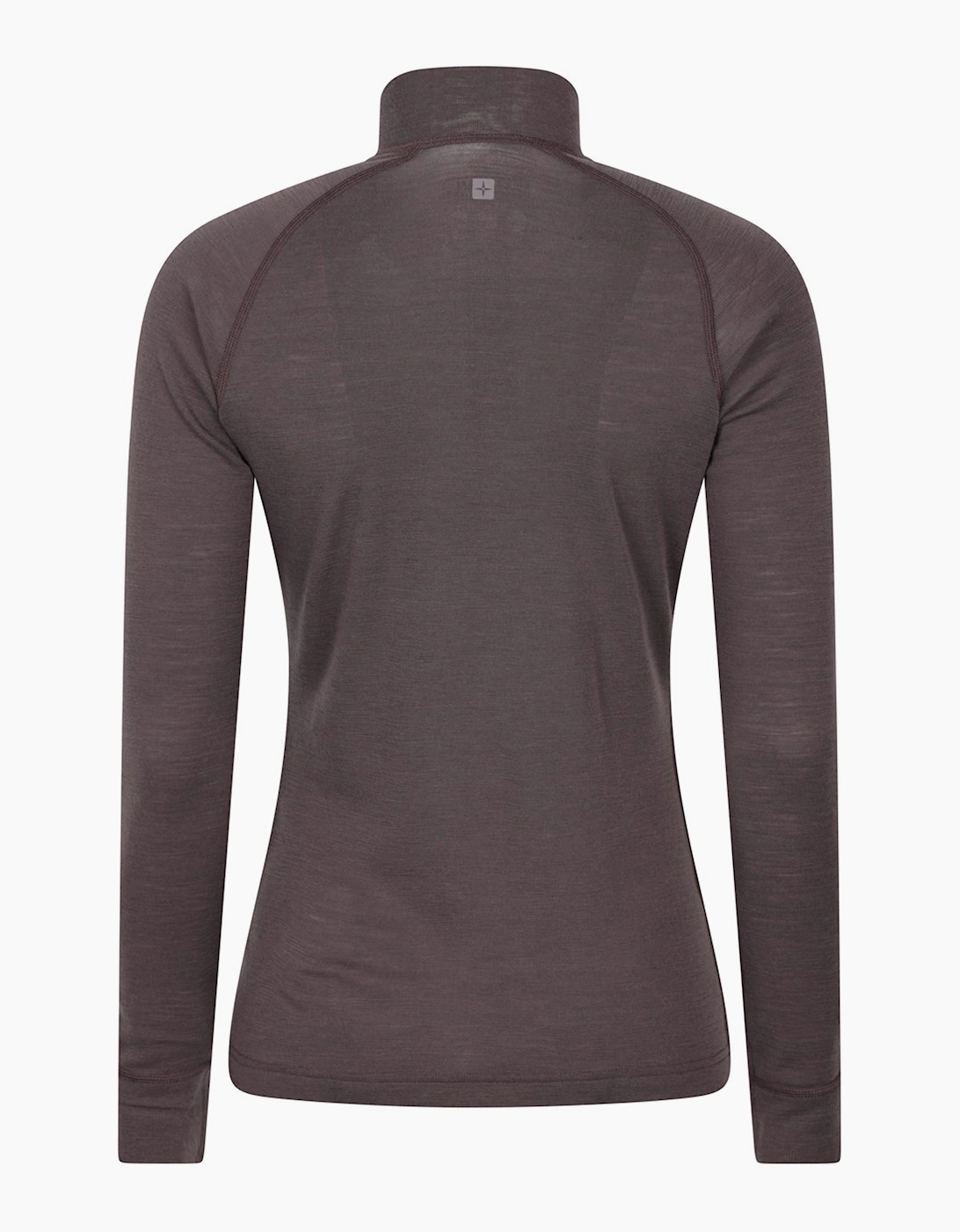 Mountain Warehouse Women's Light/Grey Merino Wool Zip Neck Thermal Top - 22 Uk - 80% Merino Wool/20% Polyester - Image 2