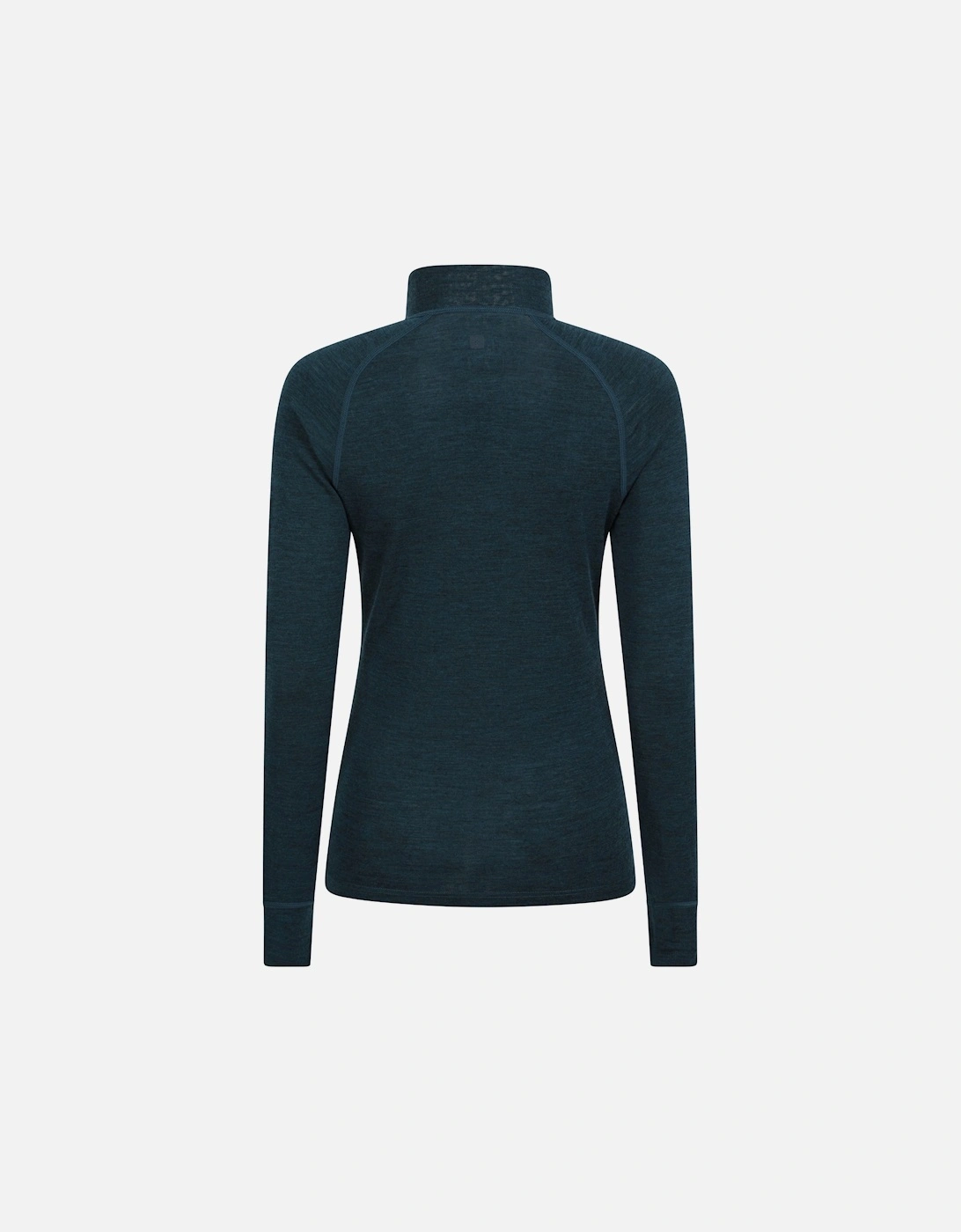 Womens/Ladies Merino Wool Zip Neck Thermal Top