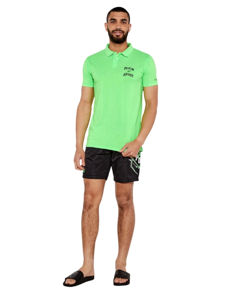 Plein Sport Scratch Logo Green Polo Shirt