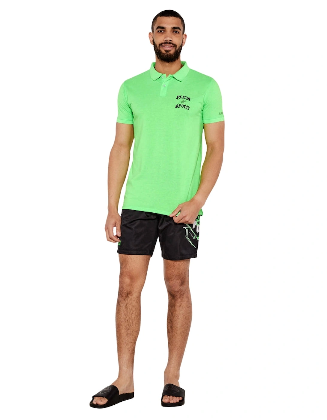 Plein Sport Scratch Logo Green Polo Shirt