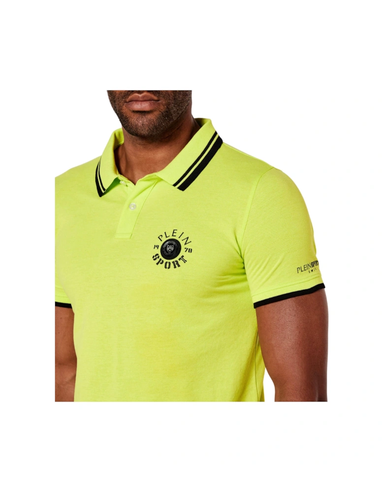 Plein Sport Large Logo On Back Lime Green Polo Shirt