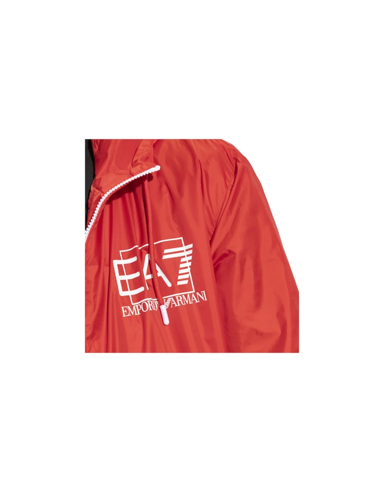 Bold Logo Red Hooded Jacket