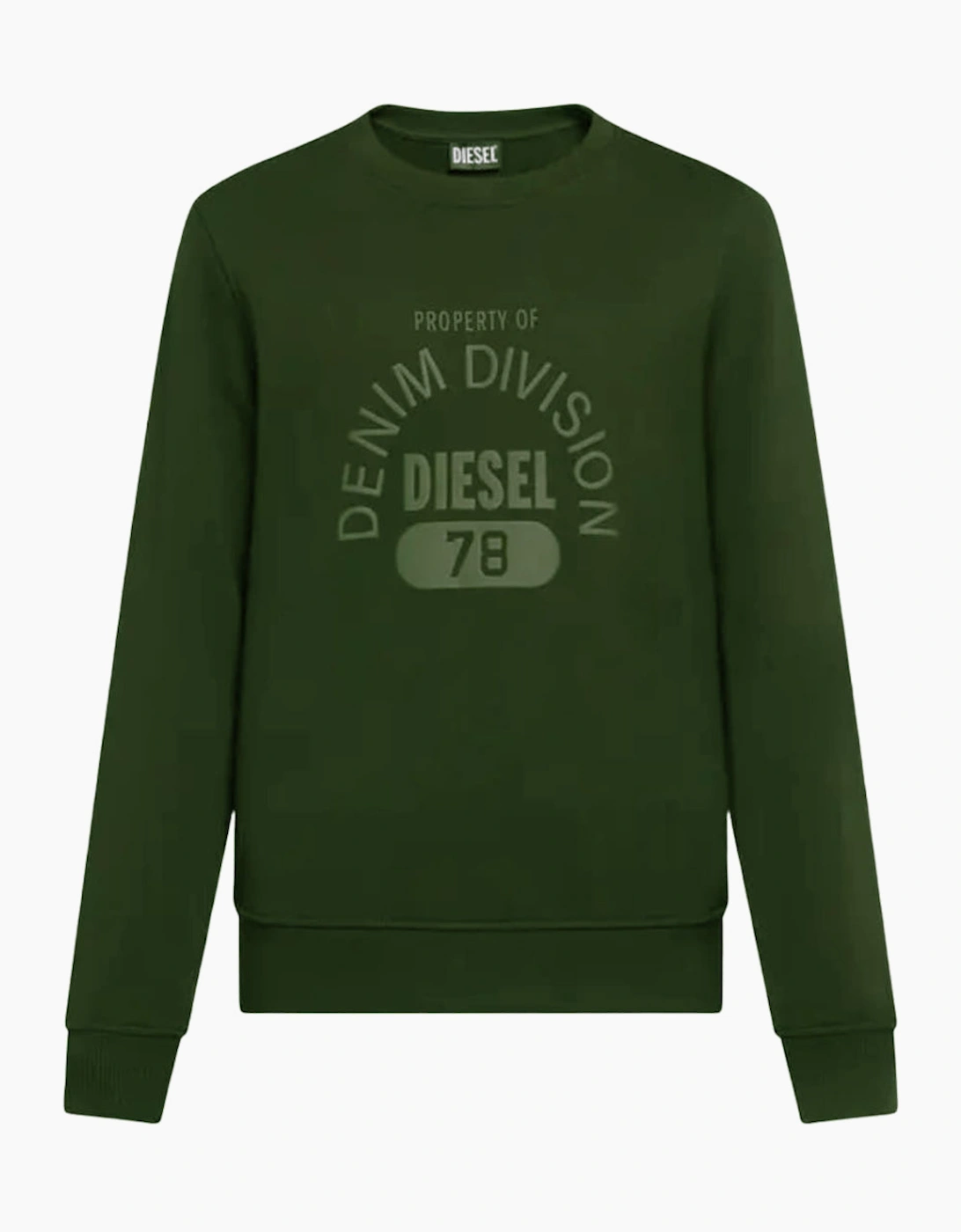 Diesel Men's Green Denim Division Logo Sweatshirt  Xl