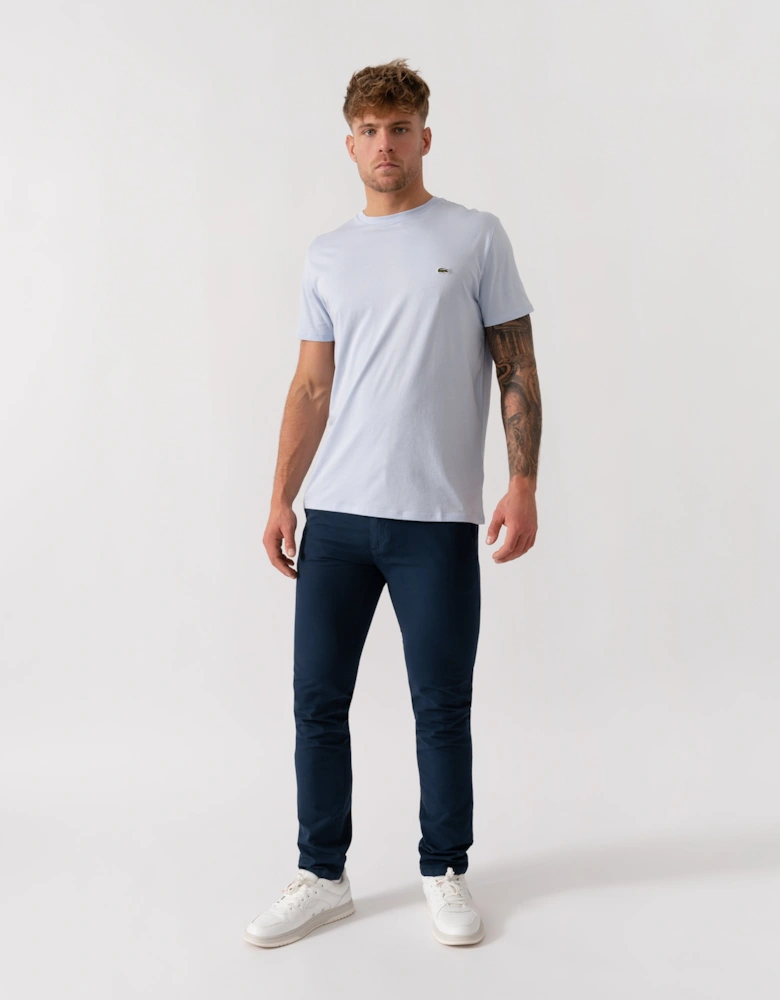 Mens Crew Neck Pima Cotton Jersey T-Shirt - Phoenix Blue J2G