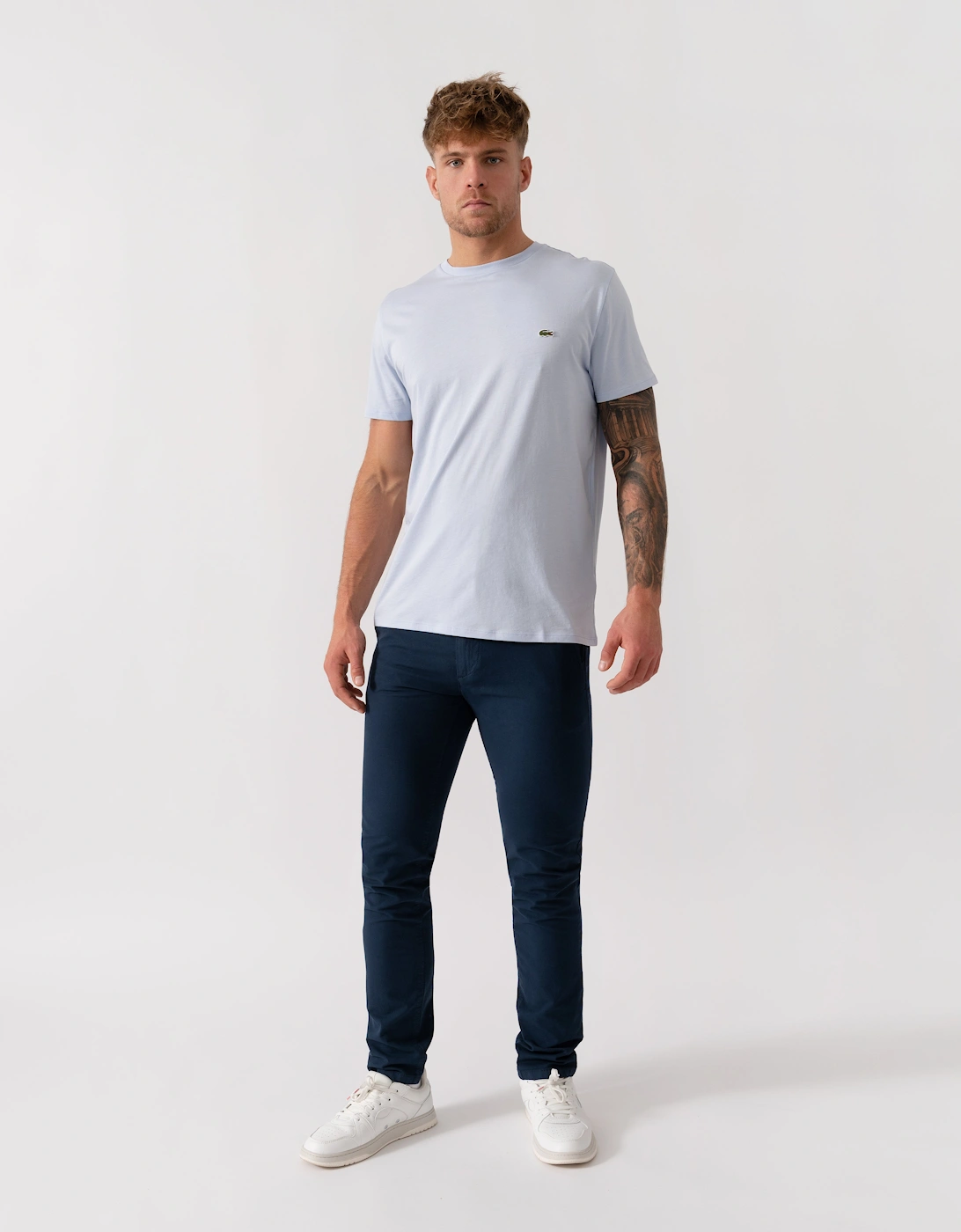 Mens Crew Neck Pima Cotton Jersey T-Shirt - Phoenix Blue J2G