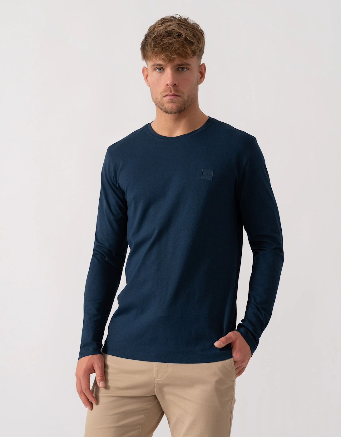 BOSS Orange Tacks Mens Long Sleeve T-Shirt - Open Blue 464, 5 of 4