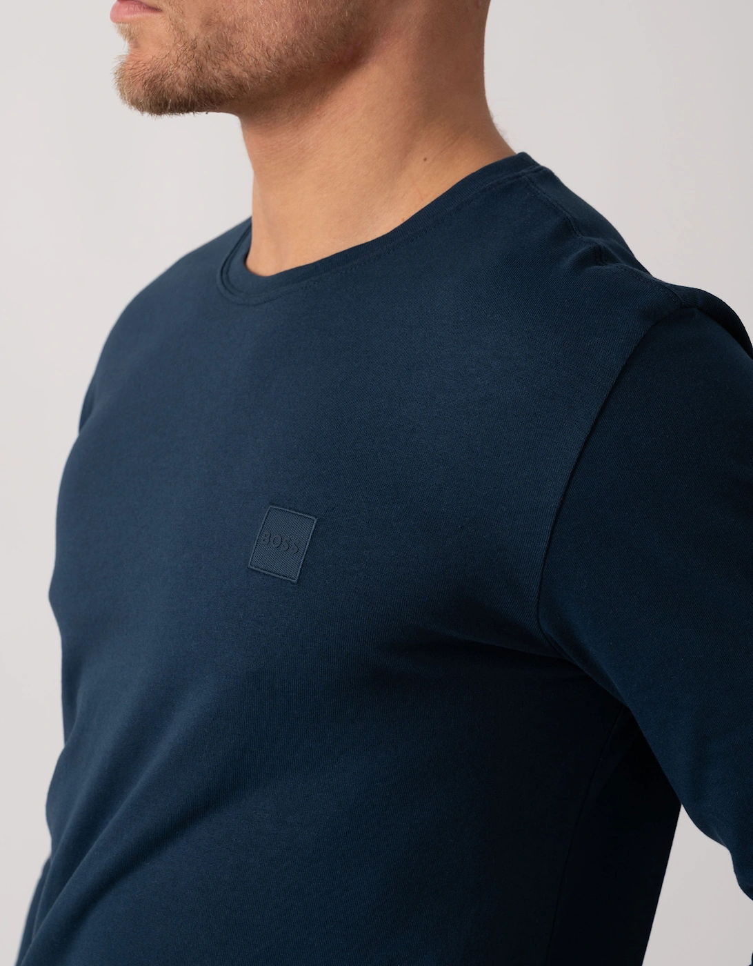 BOSS Orange Tacks Mens Long Sleeve T-Shirt - Open Blue 464