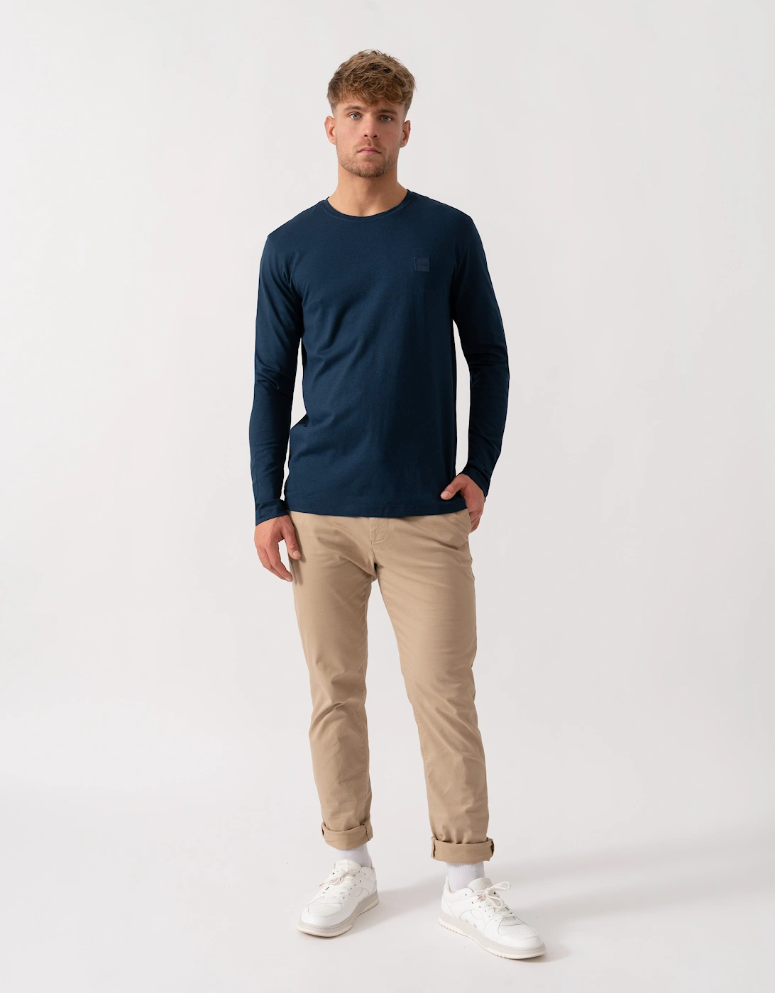 BOSS Orange Tacks Mens Long Sleeve T-Shirt - Open Blue 464