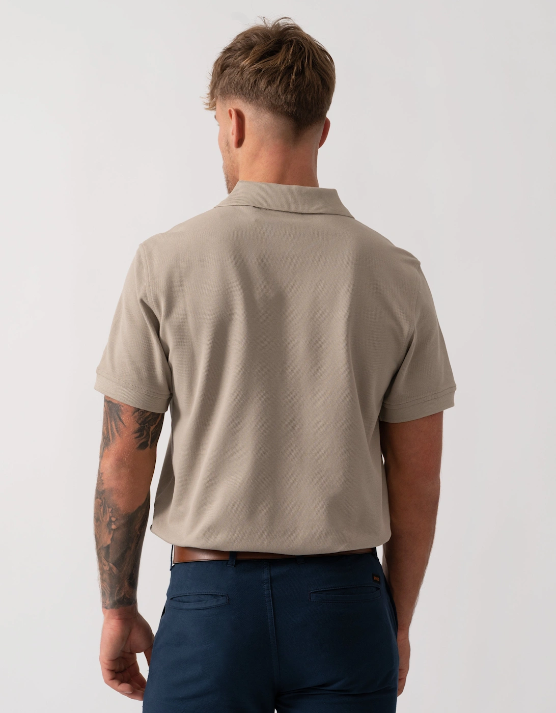 Short Sleeved Mens Polo - Dark Sand