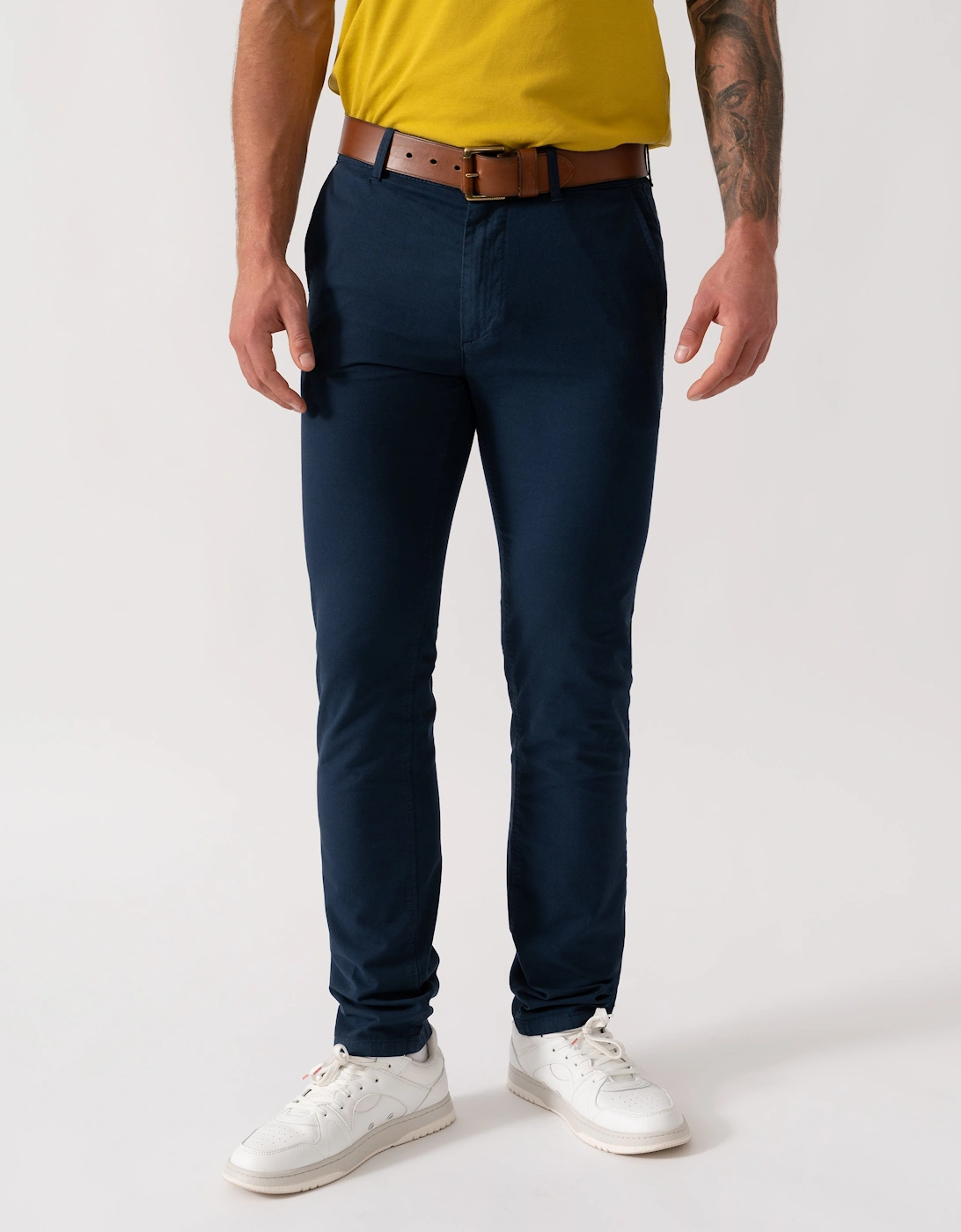Hugo Boss Men's Open Blue Boss Orange Slim Fit Textured Chinos - 464 - Size: W36 L34