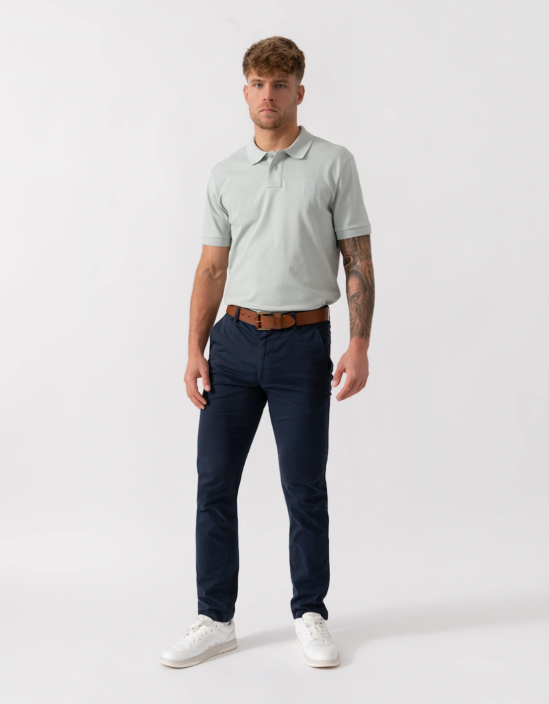 BOSS Orange Passenger Modern Slim-Fit Polo Shirt - Silver 043