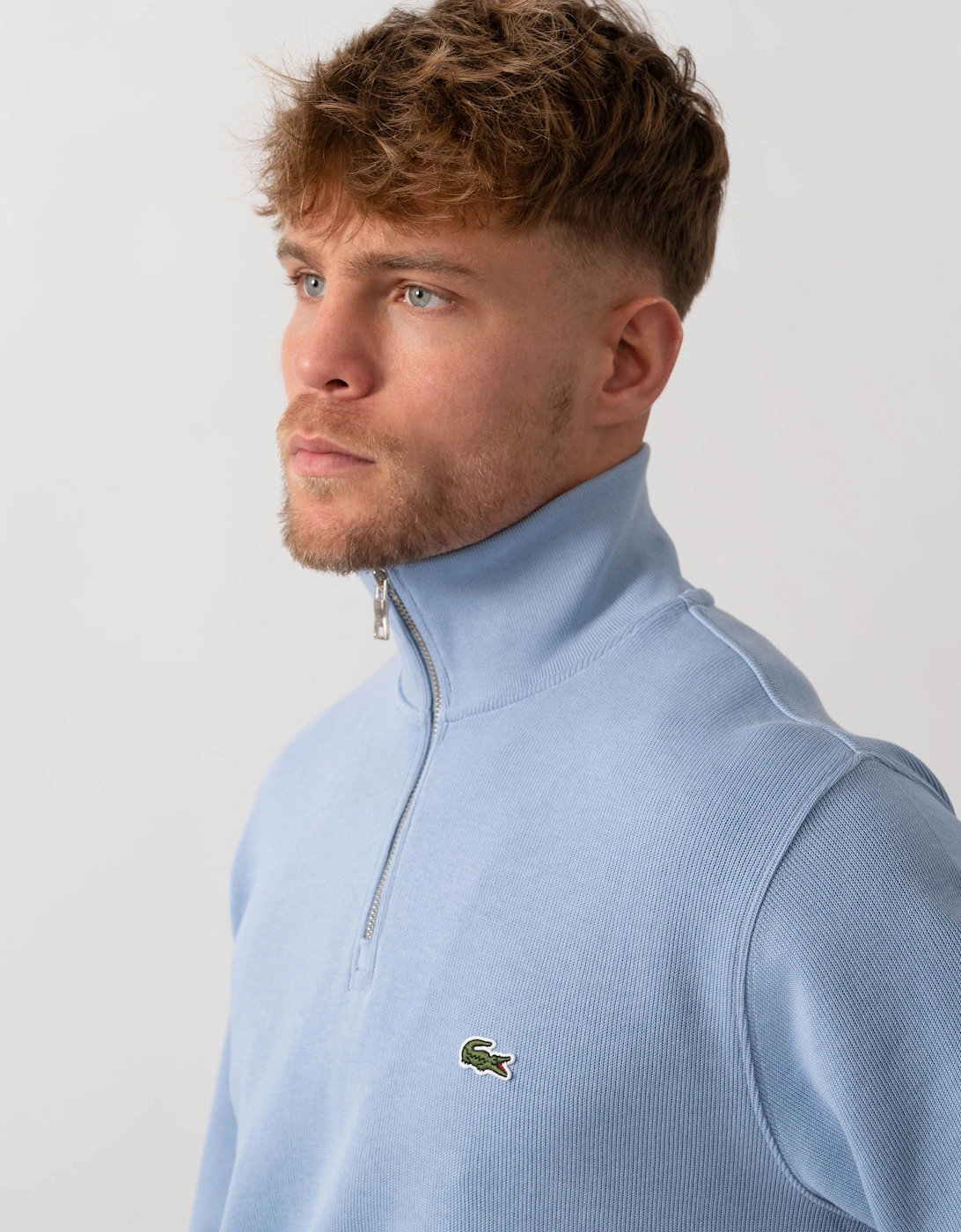 Zippered Stand-Up Collar Cotton Sweatshirt - Aphylla AEY