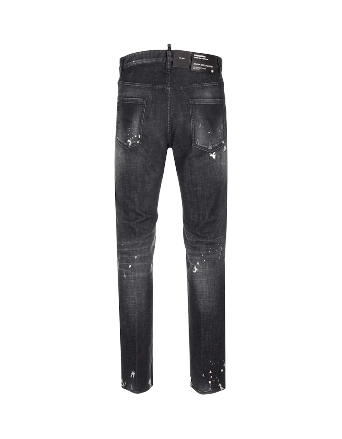 642 Denim Paint Splash Black Denim Pants Mens
