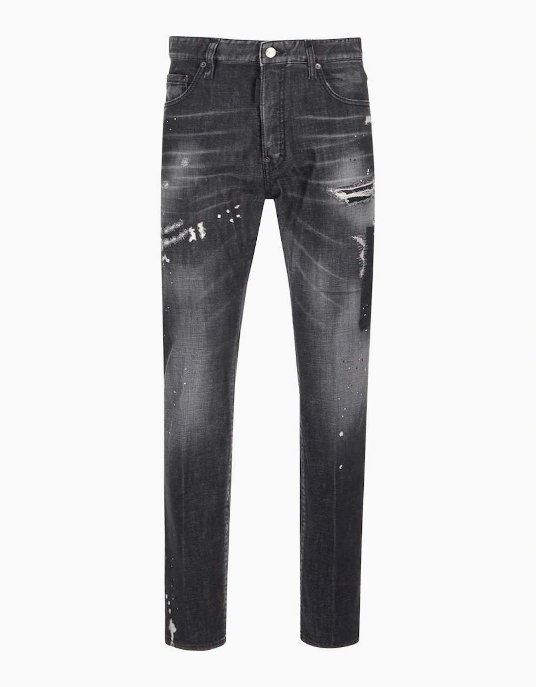 Dsquared2 Men's Black 642 Denim Paint Splash Denim Pants  34/32 W34