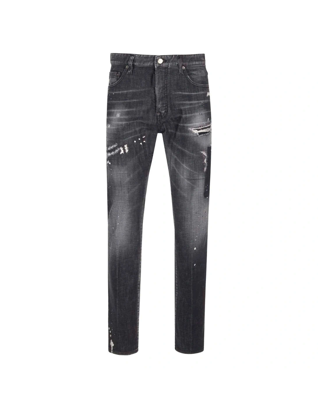 642 Denim Paint Splash Black Denim Pants Mens, 7 of 6