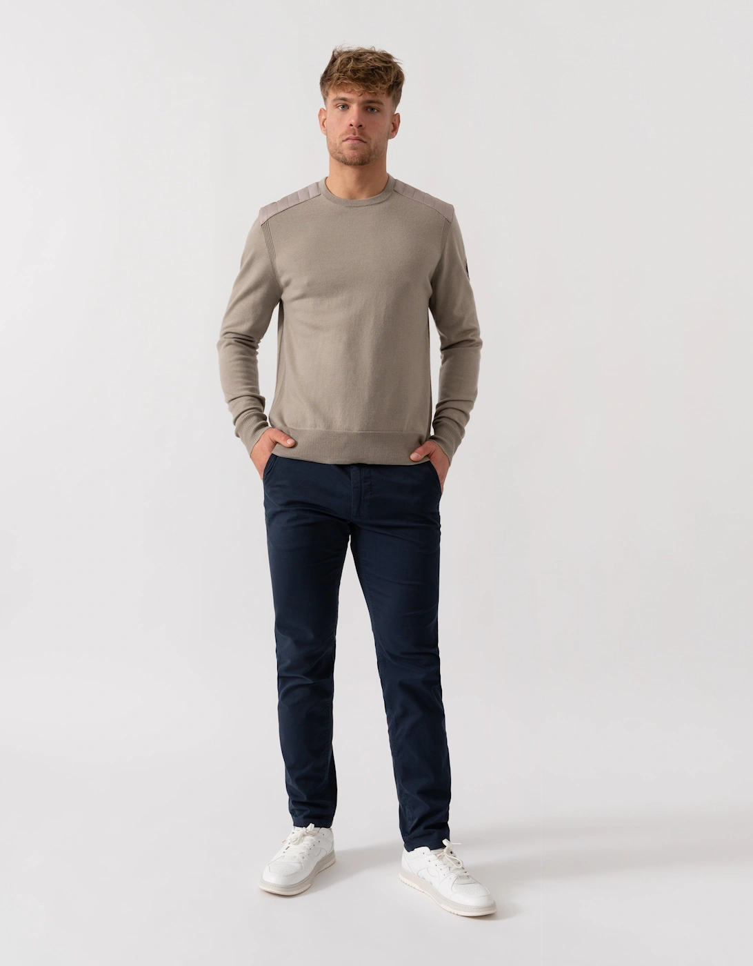 Kerrigan Merino Wool Crew Neck Jumper - Dark Sand