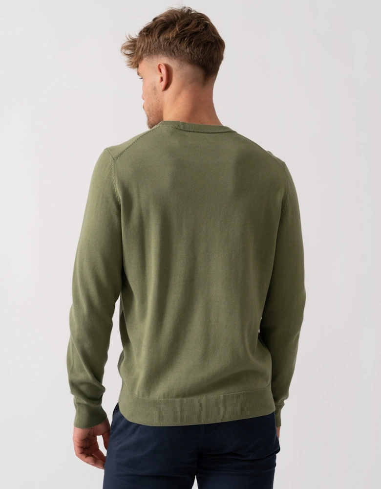 Classic Cotton Crew Neck Jumper - 379 Dry Herb Green