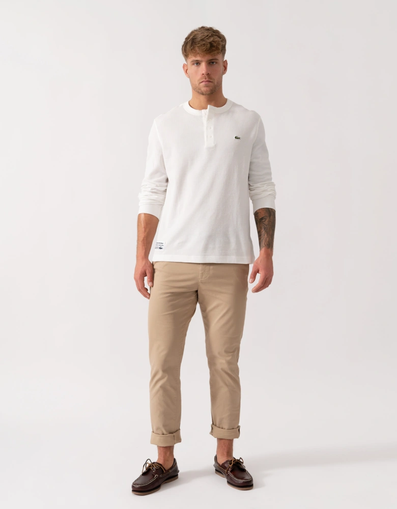 Boxy Tunisian Neck Knit T-Shirt - Flour 70V