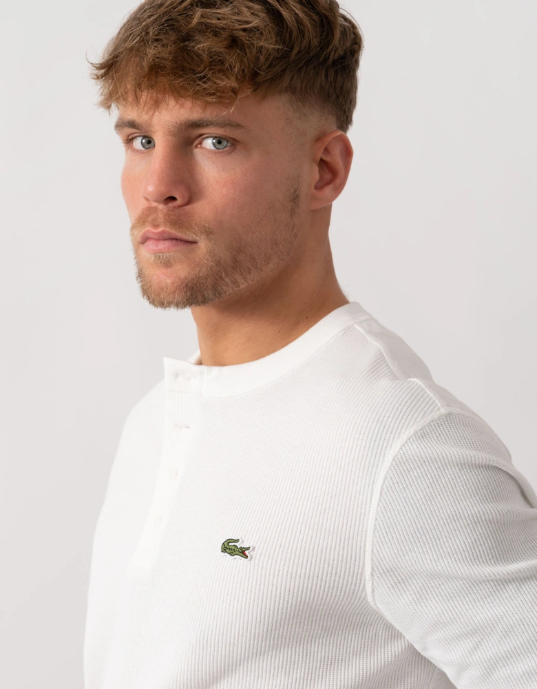 Boxy Tunisian Neck Knit T-Shirt - Flour 70V