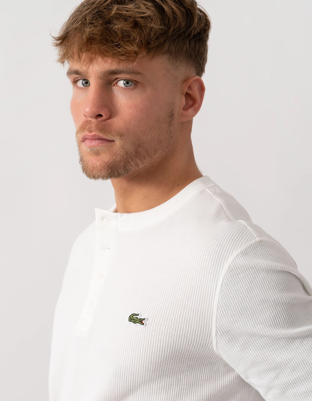 Boxy Tunisian Neck Knit T-Shirt - Flour 70V