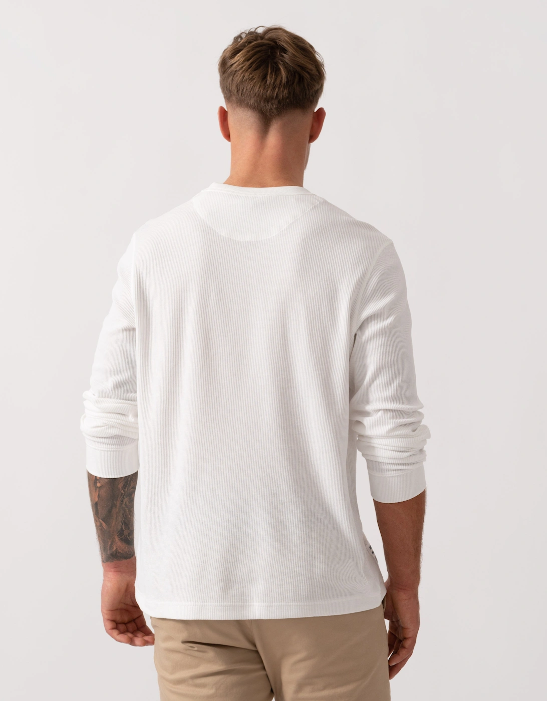 Boxy Tunisian Neck Knit T-Shirt - Flour 70V