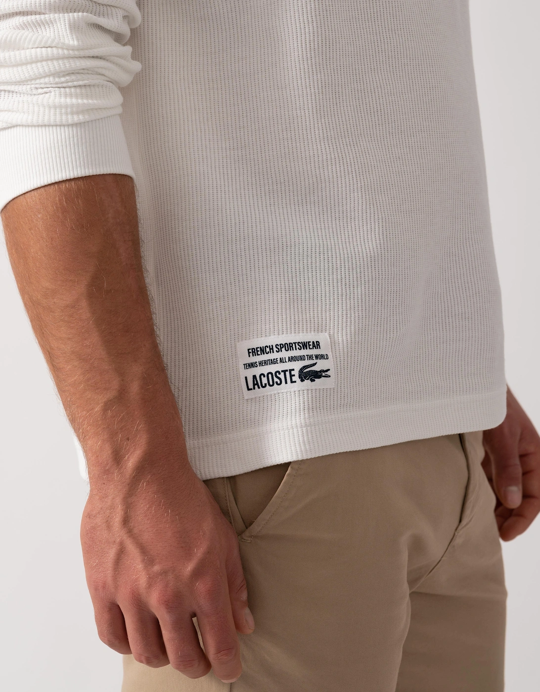 Boxy Tunisian Neck Knit T-Shirt - Flour 70V