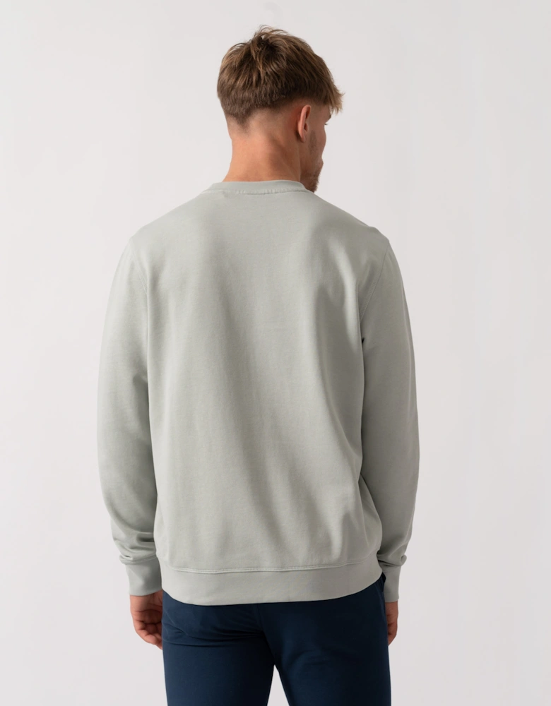 BOSS Orange Westart Mens Crew Neck Sweatshirt With Logo Patch - Silver 043