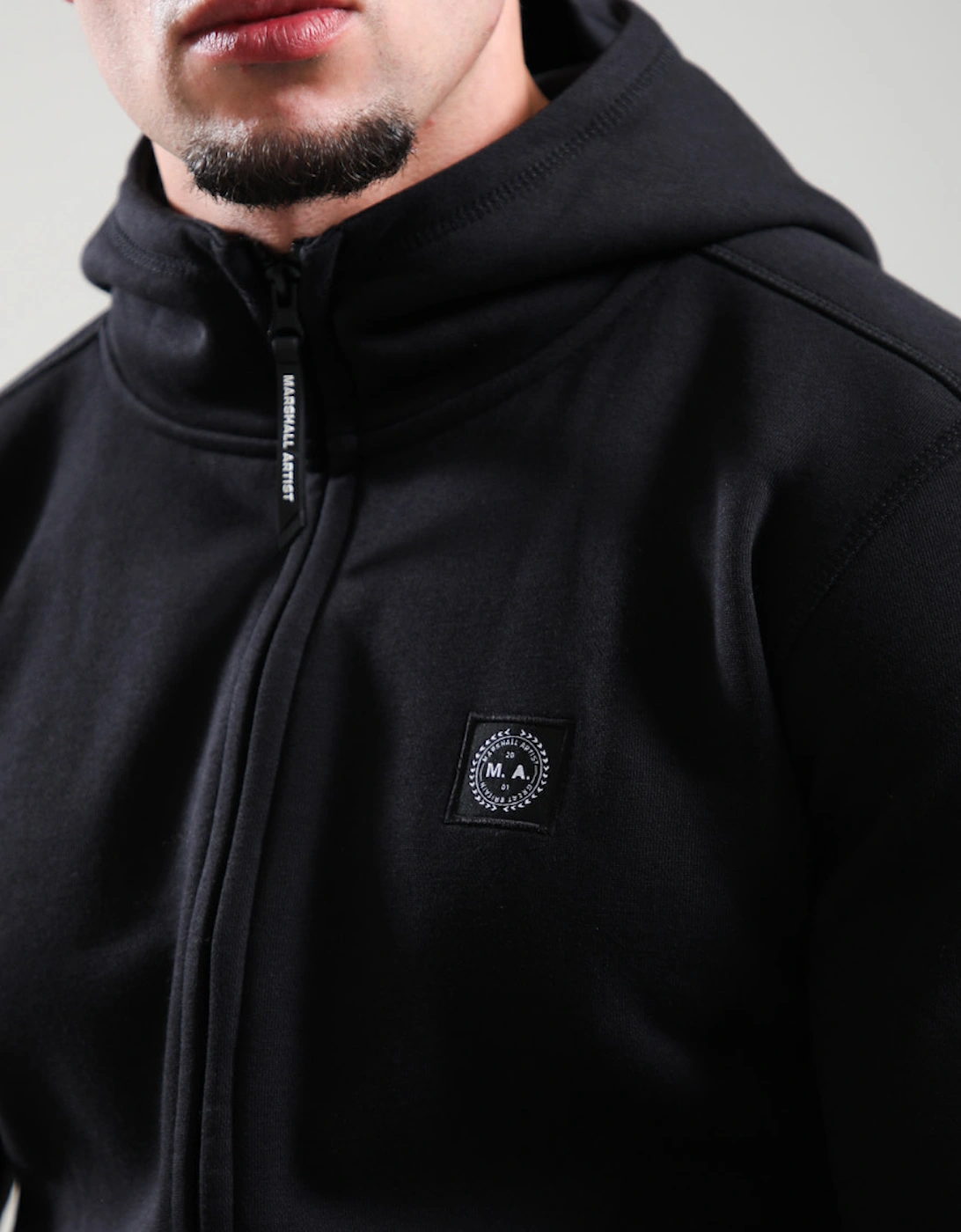 Marchio Full Zip Hooded Sweatshirt - Black