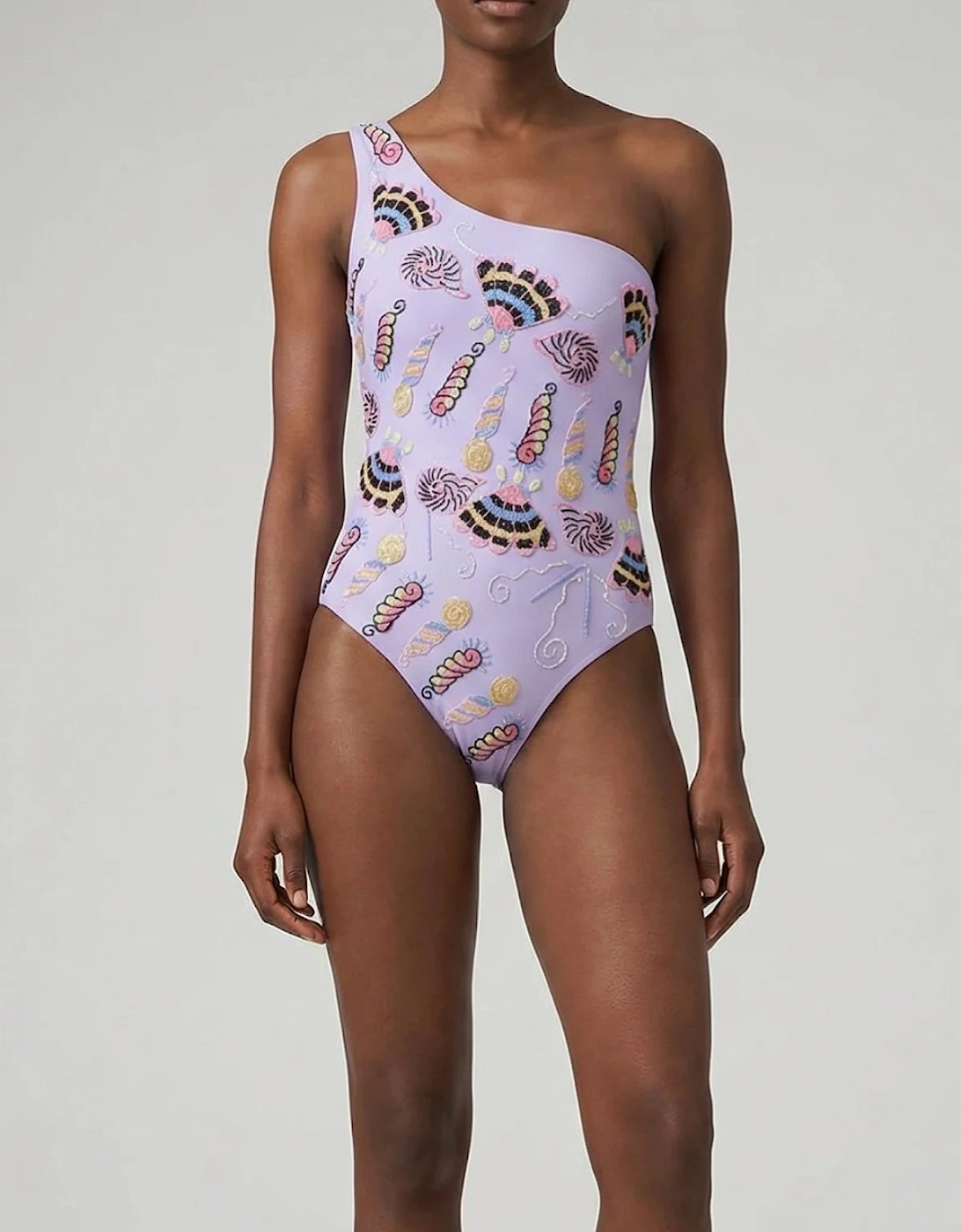 x Zandra Rhodes Nebula One Shoulder Swimsuit Lilac, 10 of 9