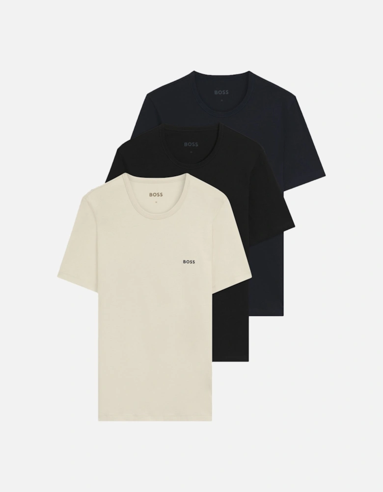 Boss Black 3 Pack T-Shirts Black/Navy/Beige