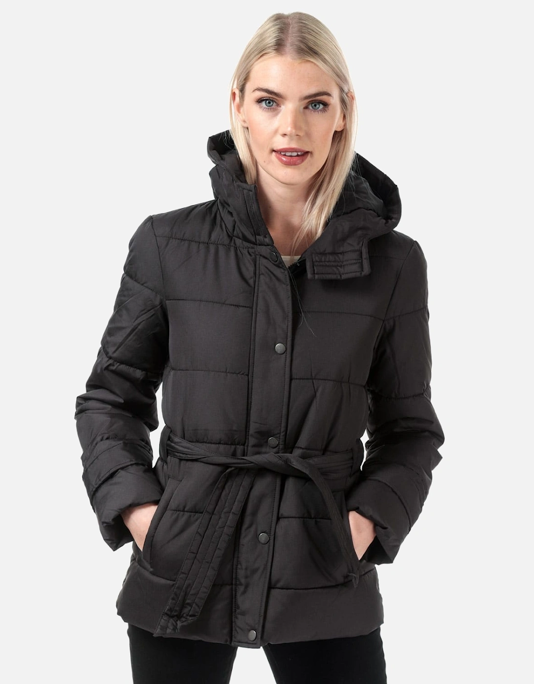 Womens Sue Padded Belted Jacket, 7 of 6