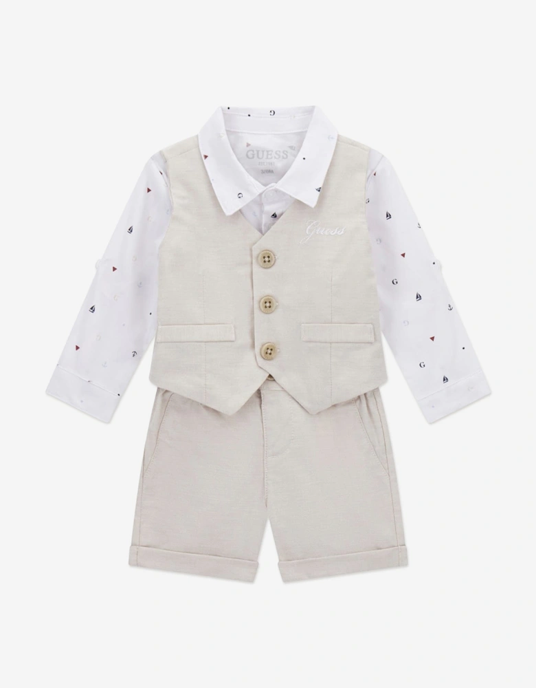 Baby Boys Short Set in Beige