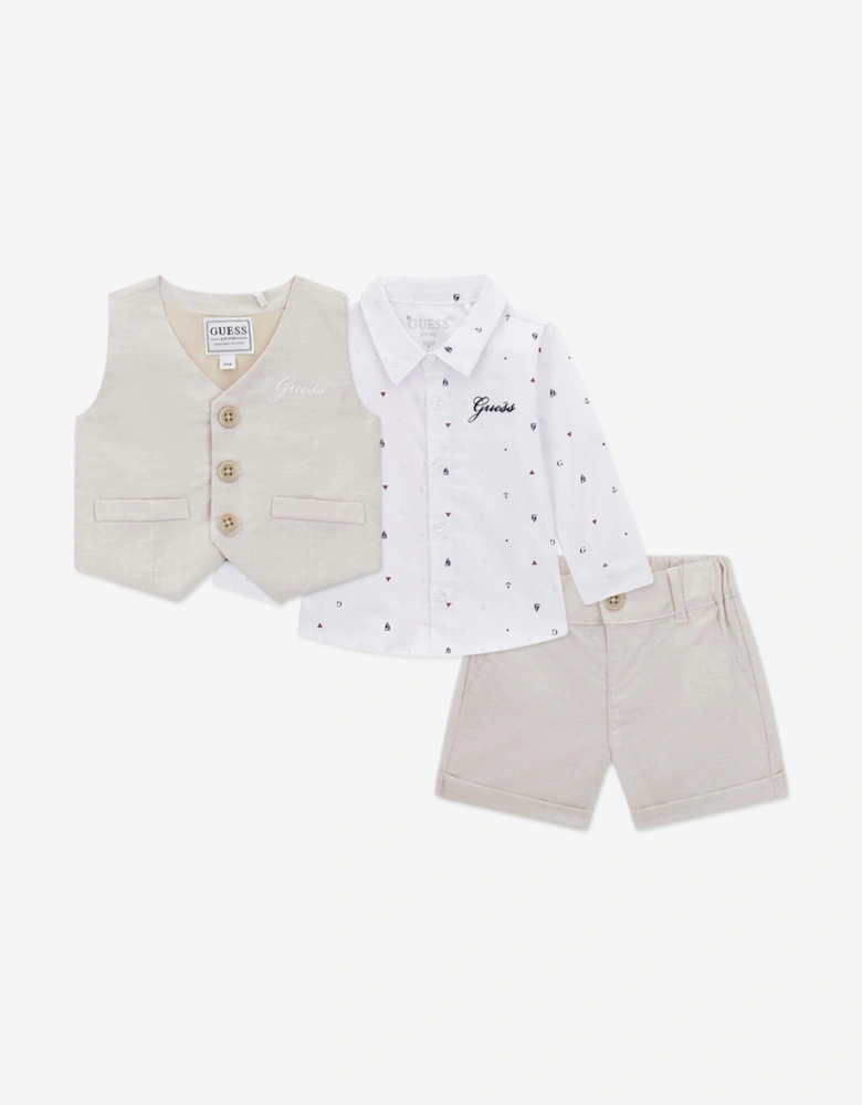Baby Boys Short Set in Beige