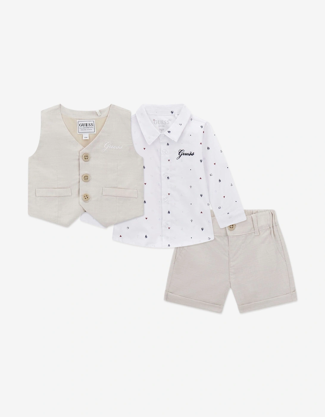 Baby Boys Short Set in Beige