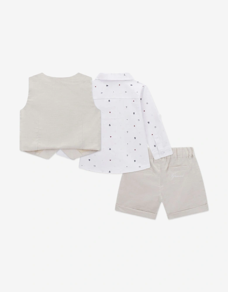 Baby Boys Short Set in Beige