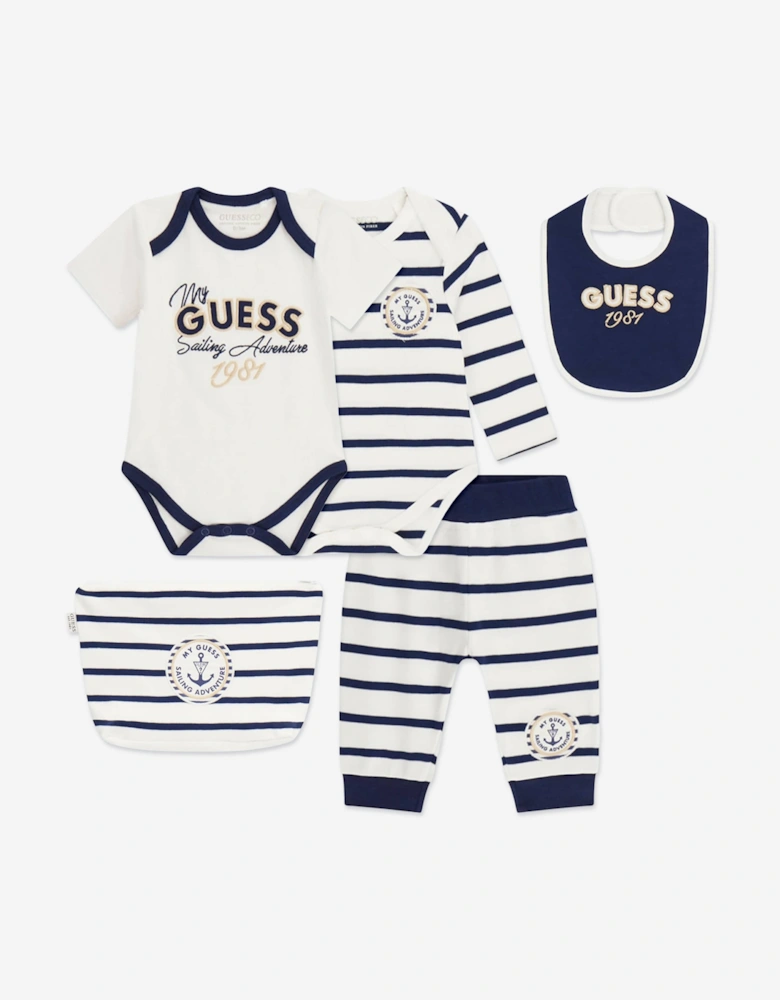 Baby Striped Bodysuit Set in Navy