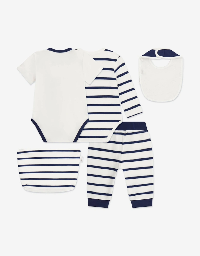 Baby Striped Bodysuit Set in Navy